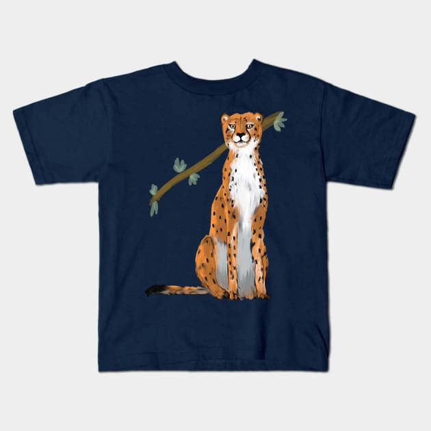 cheetah Kids T-Shirt by Petit Faon Prints